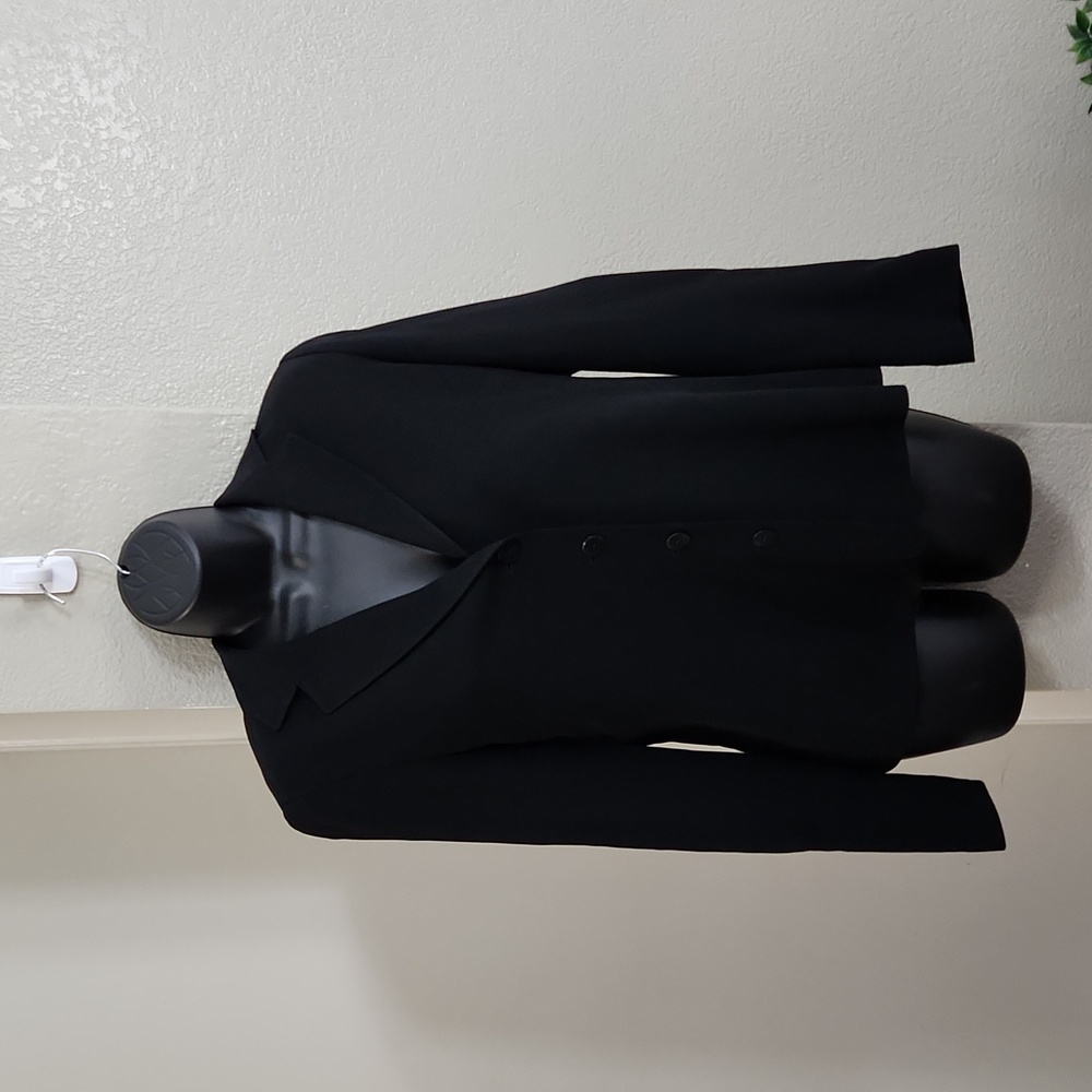 Lafayette 148 New York Black Blazer 4 Button Minimalist Career Jacket Size 2
